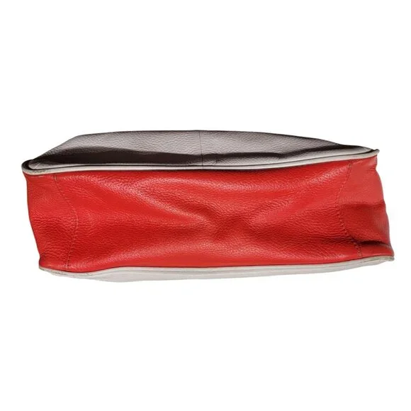 Boden Red & Gray Leather Crossbody Bag With Floral Lining - Picture 6 of 16